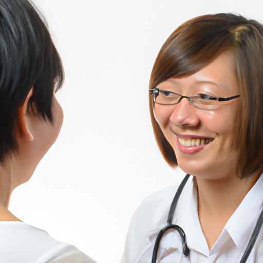 תמונה של מטופלת מאושרת שחולקת את החוויה החיובית שלה עם הרופא שלה
